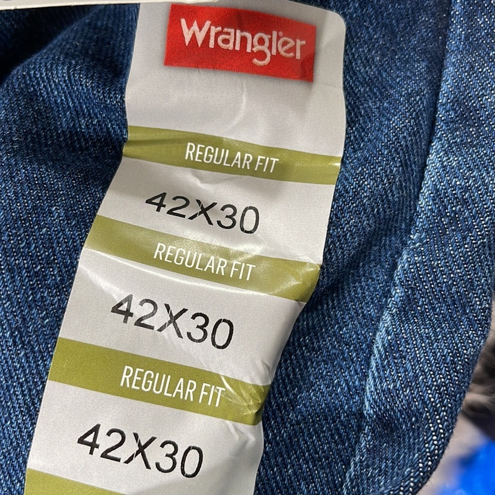WRANGLER Regular Fit Straight Leg Opening Denim Jeans Size 42x30 NEW - Picture 9 of 11